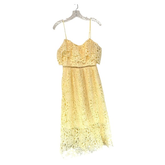 Astr Lemon Lace Off-Shoulder Midi Dress - Picture 2 of 11